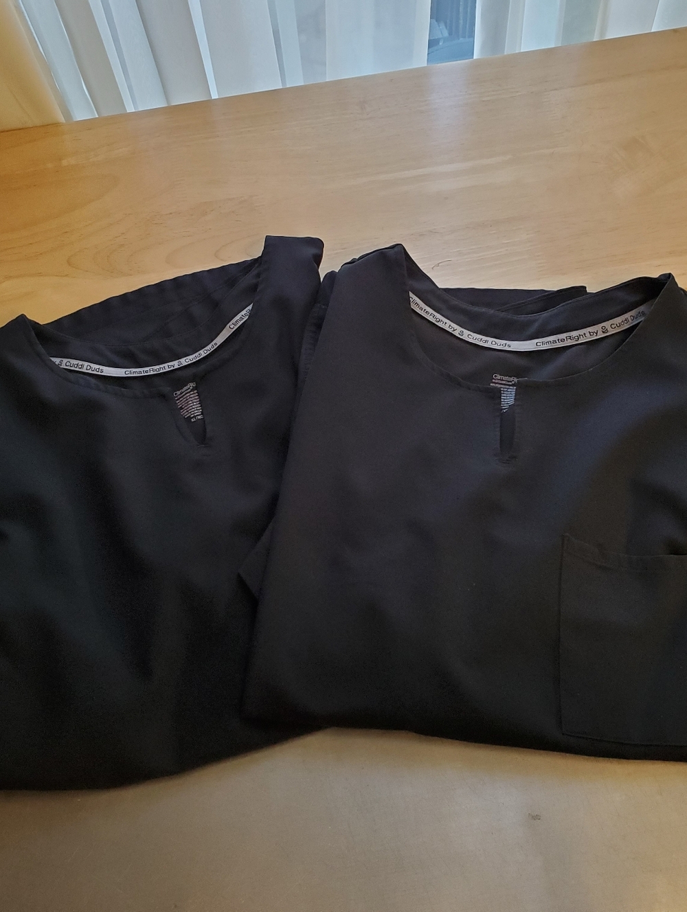 2 Climate Right black scrub tops by Cuddl Duds Size XL